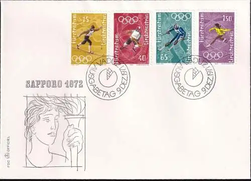 LIECHTENSTEIN 1971 Mi-Nr. 551/54 FDC