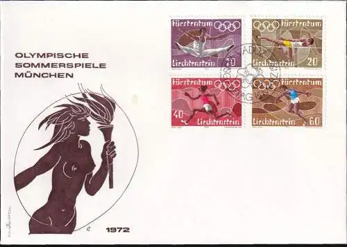 LIECHTENSTEIN 1972 Mi-Nr. 556/59 FDC