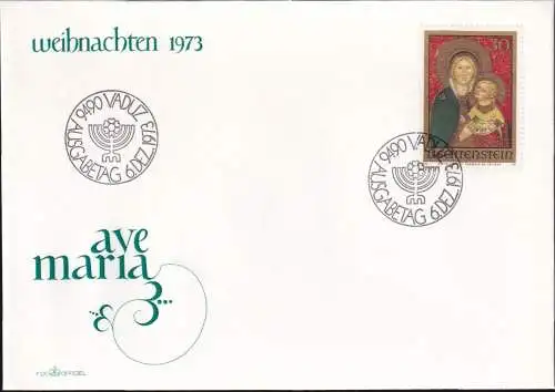 LIECHTENSTEIN 1973 Mi-Nr. 595 FDC