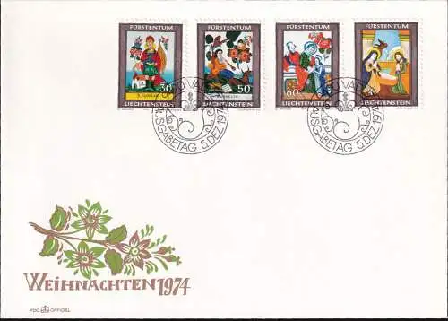 LIECHTENSTEIN 1974 Mi-Nr. 616/19 FDC