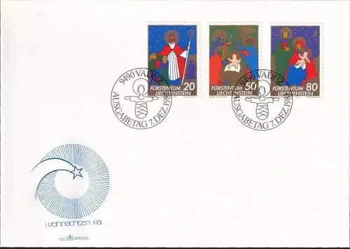 LIECHTENSTEIN 1981 Mi-Nr. 788/90 FDC