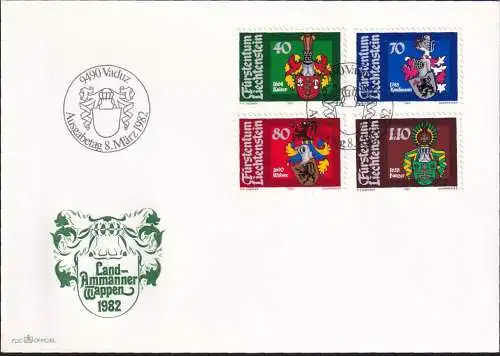 LIECHTENSTEIN 1982 Mi-Nr. 793/96 FDC