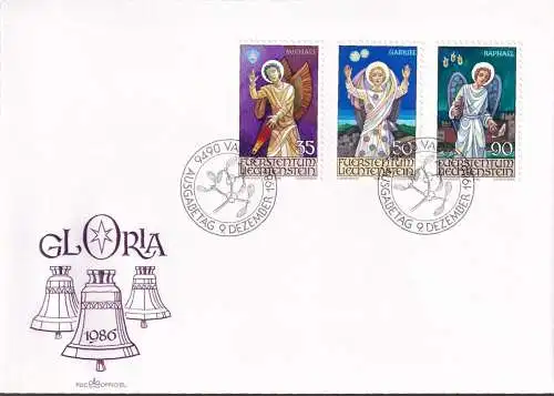 LIECHTENSTEIN 1986 Mi-Nr. 910/12 FDC