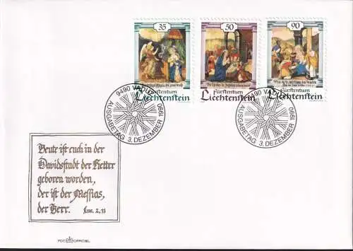 LIECHTENSTEIN 1990 Mi-Nr. 1005/07 FDC