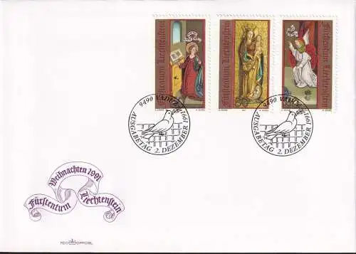 LIECHTENSTEIN 1991 Mi-Nr. 1027/29 FDC