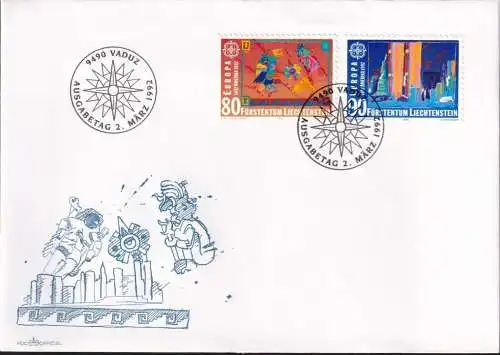 LIECHTENSTEIN 1992 Mi-Nr. 1033/34 FDC