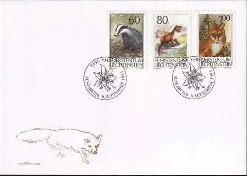 LIECHTENSTEIN 1993 Mi-Nr. 1066/68 FDC