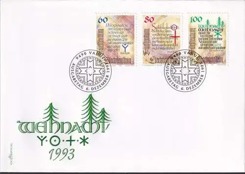 LIECHTENSTEIN 1993 Mi-Nr. 1073/75 FDC