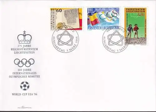 LIECHTENSTEIN 1994 Mi-Nr. 1081/83 FDC