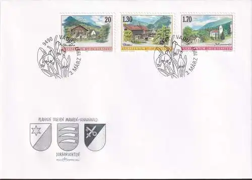 LIECHTENSTEIN 1997 Mi-Nr. 1148/50 FDC