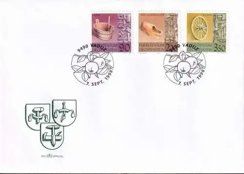 LIECHTENSTEIN 1998 Mi-Nr. 1180/82 FDC