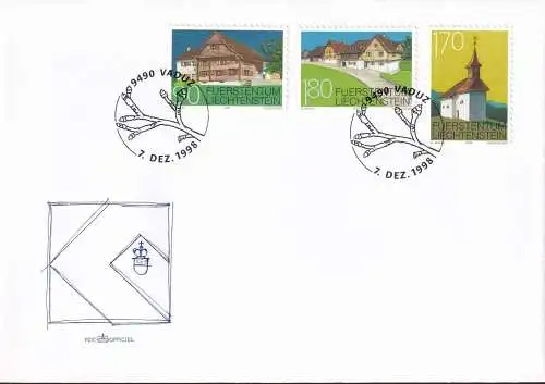 LIECHTENSTEIN 1998 Mi-Nr. 1186/88 FDC