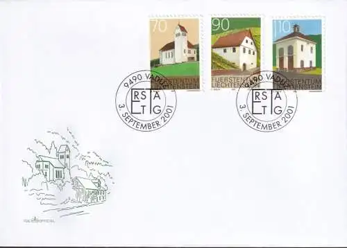 LIECHTENSTEIN 2001 Mi-Nr. 1268/70 FDC