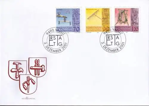 LIECHTENSTEIN 2001 Mi-Nr. 1278/80 FDC