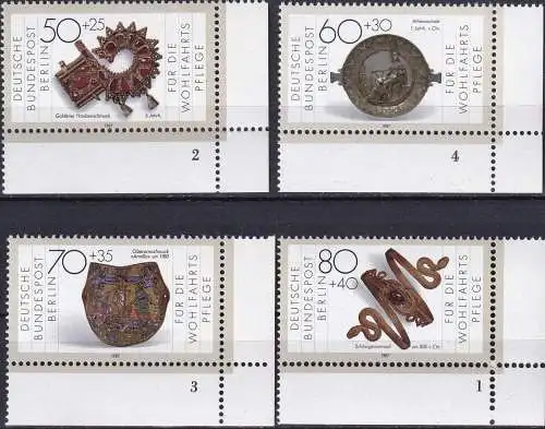 BERLIN 1987 Mi-Nr. 789/92 Eckrand mit Formnummern ** MNH