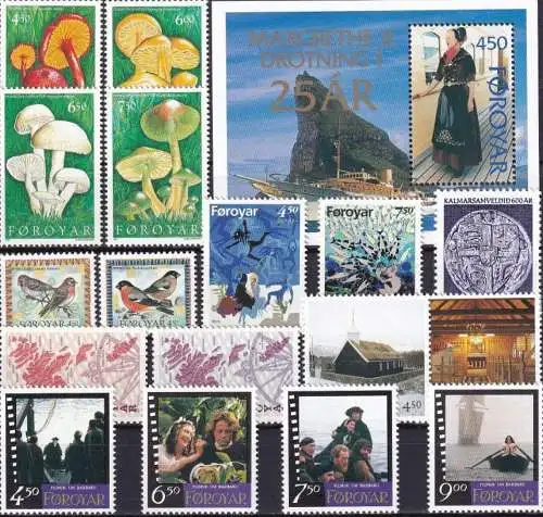 FÄRÖER 1997 Mi-Nr. Block 9-327 Jahrgang/year set ** MNH