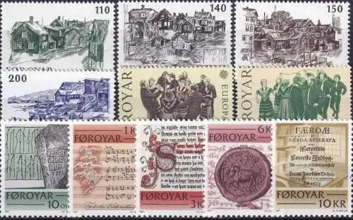 FÄRÖER 1981 Mi-Nr. 59-69 Jahrgang/year set ** MNH