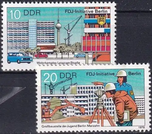 DDR 1979 Mi-Nr. 2424/25 ** MNH