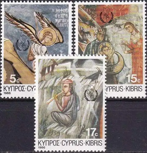 ZYPERN 1986 Mi-Nr. 669/71 ** MNH