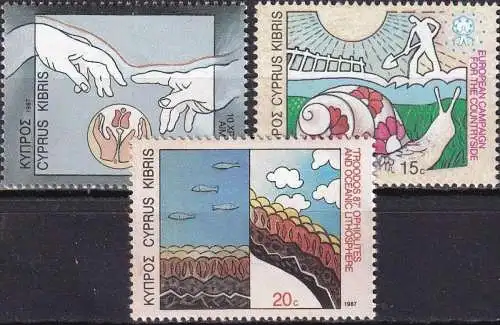 ZYPERN 1987 Mi-Nr. 687/89 ** MNH