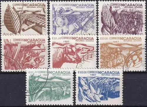 NICARAGUA 1987 Mi-Nr. 2766/73 o used - aus Abo