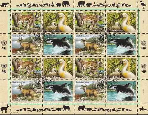 UNO WIEN 2000 Mi-Nr. 303/06 Kleinbogen o used - aus Abo