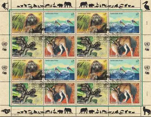 UNO WIEN 1999 Mi-Nr. 287/90 Kleinbogen o used - aus Abo