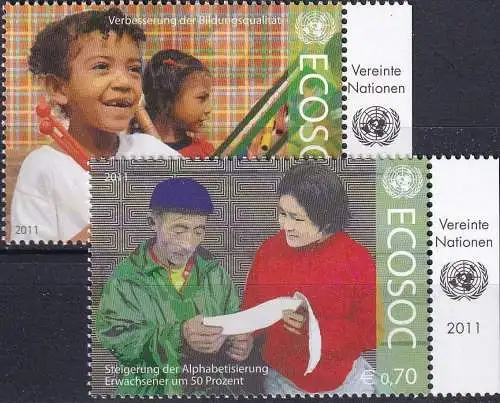 UNO WIEN 2011 Mi-Nr. 730/31 TAB ** MNH