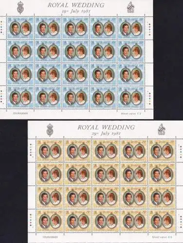 JERSEY 1981 Mi-Nr. 262/63 Kleinbogen ** MNH