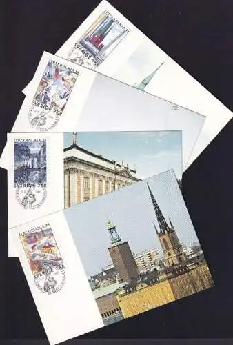 SCHWEDEN 1985 Mi-Nr. 1336/39 Maximumkarten MK/MC Nr. 15-18