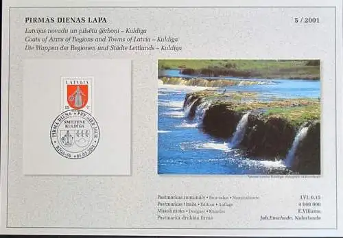 LETTLAND 2001 Mi-Nr. 542 ETB 5/2001