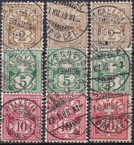 SCHWEIZ 1882/1906 Lot Freimarken o used