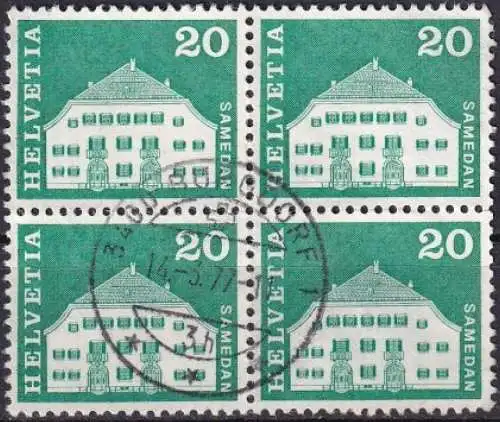SCHWEIZ 1968 Mi-Nr. 881 Viererblock o used