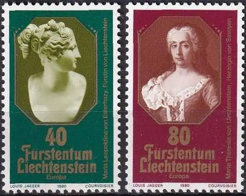 LIECHTENSTEIN 1980 Mi-Nr. 741/42 ** MNH - CEPT