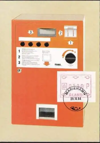 ALAND 1984 Mi-Nr. ATM 1 Maximumkarte MK/MC