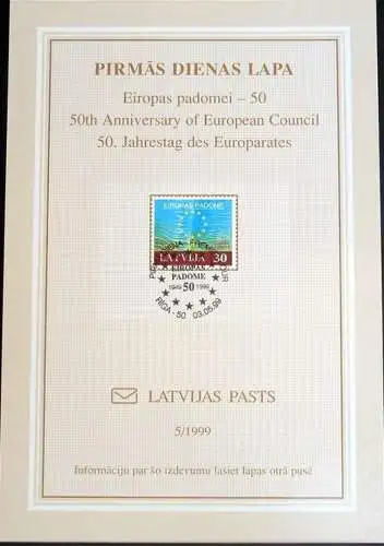 LETTLAND 1999 Mi-Nr. 500 ETB 5/1999