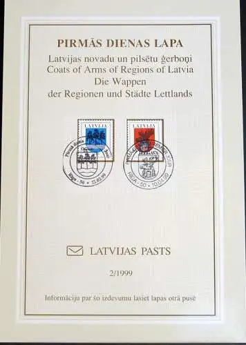 LETTLAND 1999 Mi-Nr. 495 498 ETB 2/1999