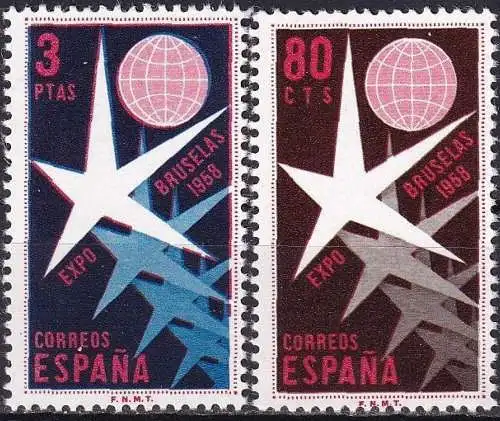 SPANIEN 1958 Mi-Nr. 1117/18 ** MNH