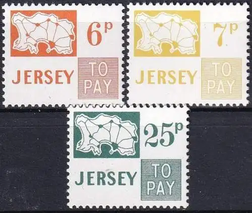 JERSEY 1974 Mi-Nr. Porto 15/17 ** MNH