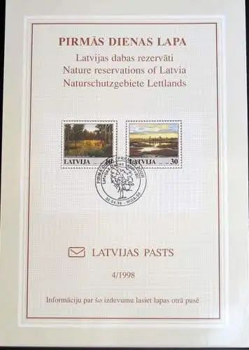 LETTLAND 1998 Mi-Nr. 477/78 ETB 4/1998