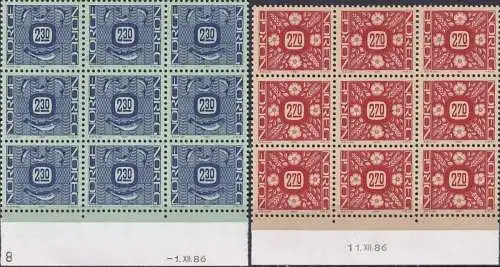 NORWEGEN 1986 Mi-Nr. 942/43 9er Block ** MNH