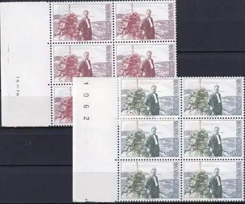 NORWEGEN 1976 Mi-Nr. 730/31 6er Blocks ** MNH