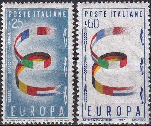 ITALIEN 1957 Mi-Nr. 992/93 ** MNH