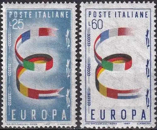 ITALIEN 1957 Mi-Nr. 992/93 ** MNH