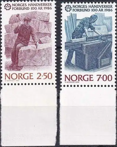 NORWEGEN 1986 Mi-Nr. 944/45 ** MNH