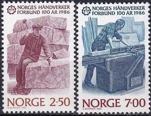 NORWEGEN 1986 Mi-Nr. 944/45 ** MNH