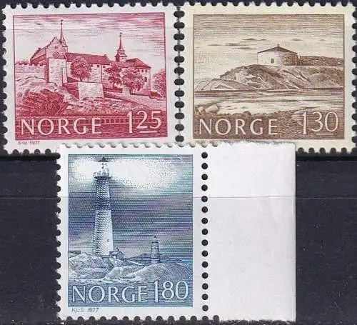 NORWEGEN 1977 Mi-Nr. 739/41 ** MNH