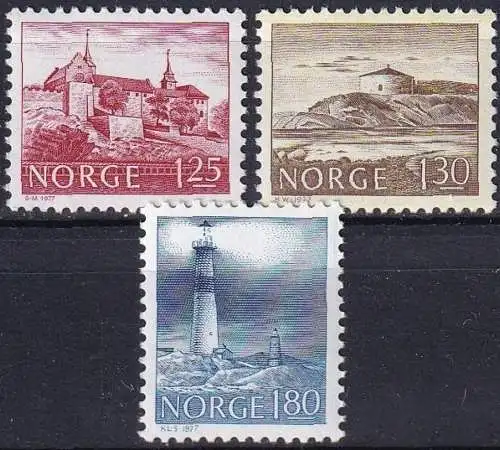 NORWEGEN 1977 Mi-Nr. 739/41 ** MNH