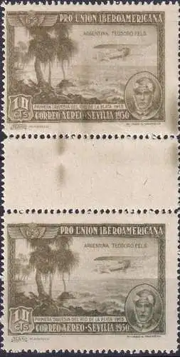 SPANIEN 1930 Mi-Nr. 555 Zwischensteg ** MNH
