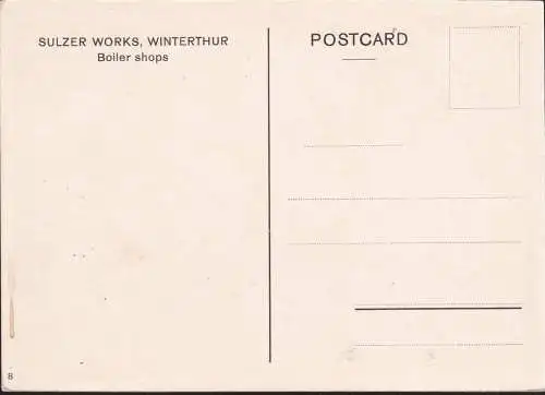 Sulzer Werke Winterthur Postkarte Nr. 8 Kesselwerkstätten